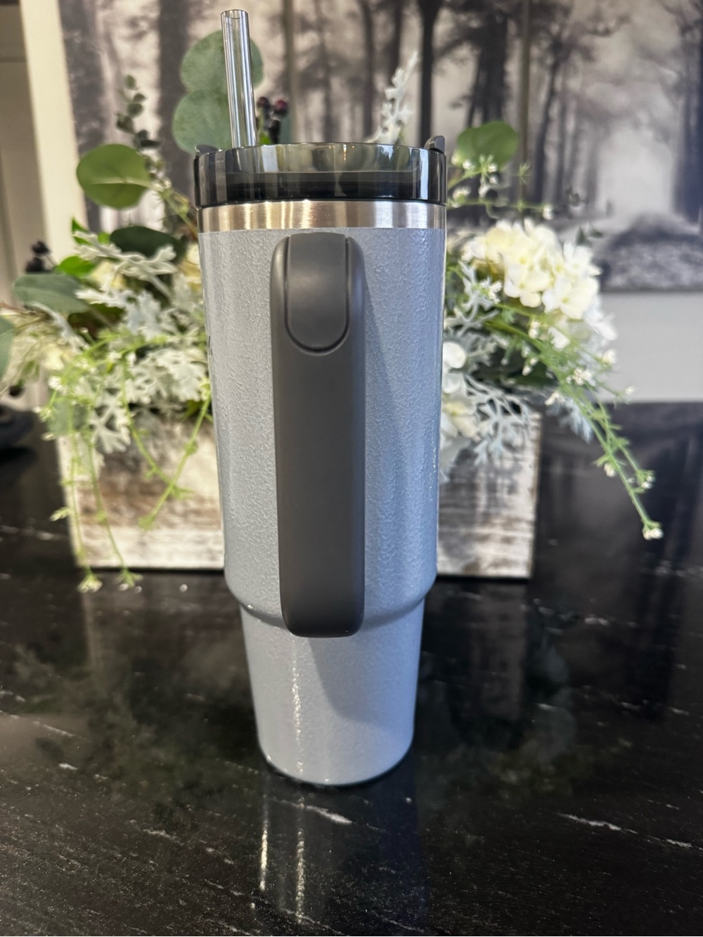 Stanley Light Gray Insulated Travel Tumbler with Handle and Straw - Picture 2 of 10